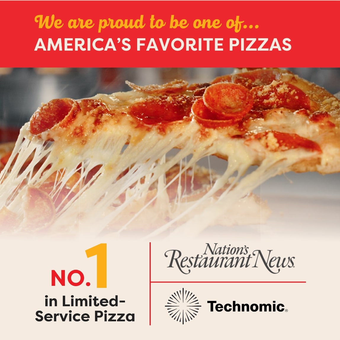 Featured image for “America’s Favorite Restaurants: Marco’s Pizza ranks No. 1 in the Limited-Service Pizza category*”